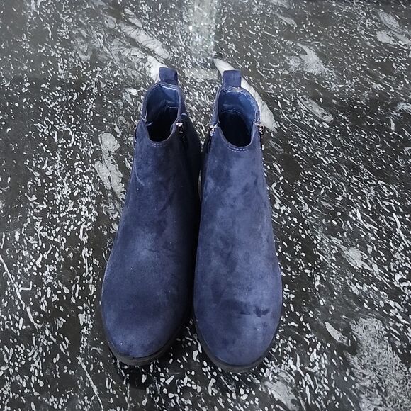 BRAND NEW SHOE LAND ELAINE ANKLE CHUNKY LOW HEELED ZIPPER BOOTS - Picture 3 of 14